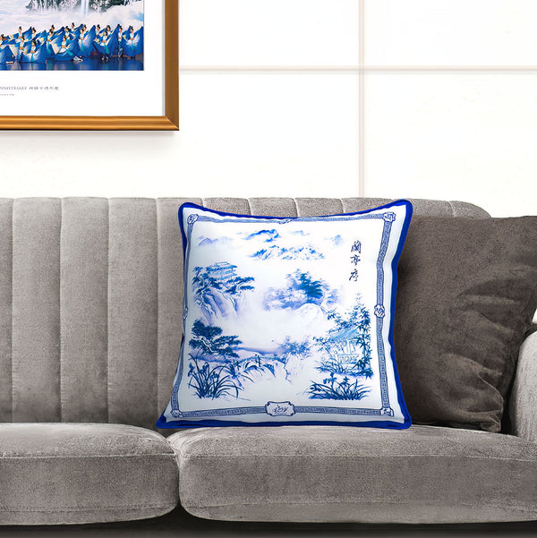 Poets of the Orchid Pavilion Cushion Cover Lifestyle Image | Shen Yun Collections