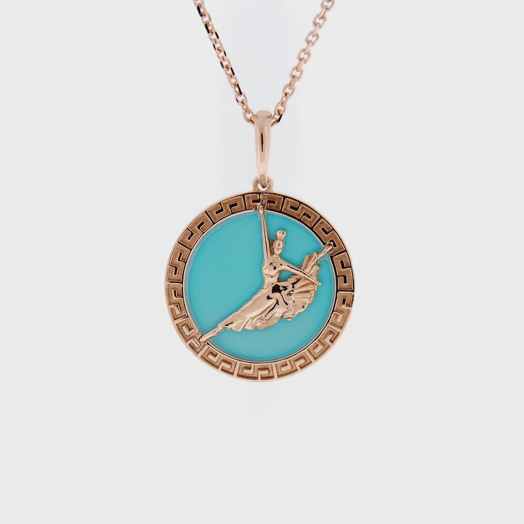 Divine Grace Pendant 18kt Rose Gold with Turquoise Video | Shen Yun Collections 
