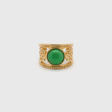 Golden Tang Peony Ring - Green