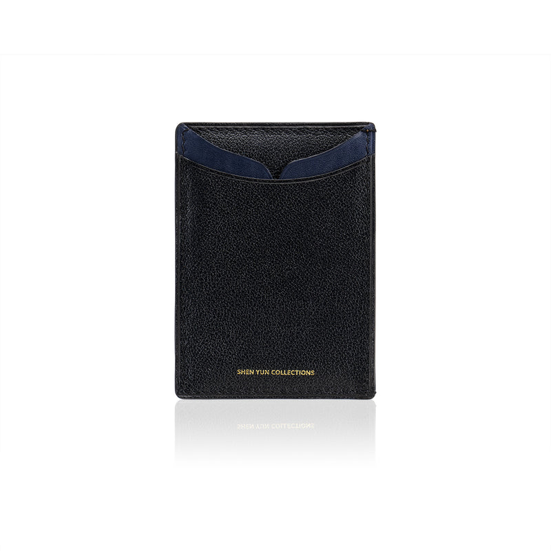 Qing Style Card Case Black Front View | Shen Yun Collections 