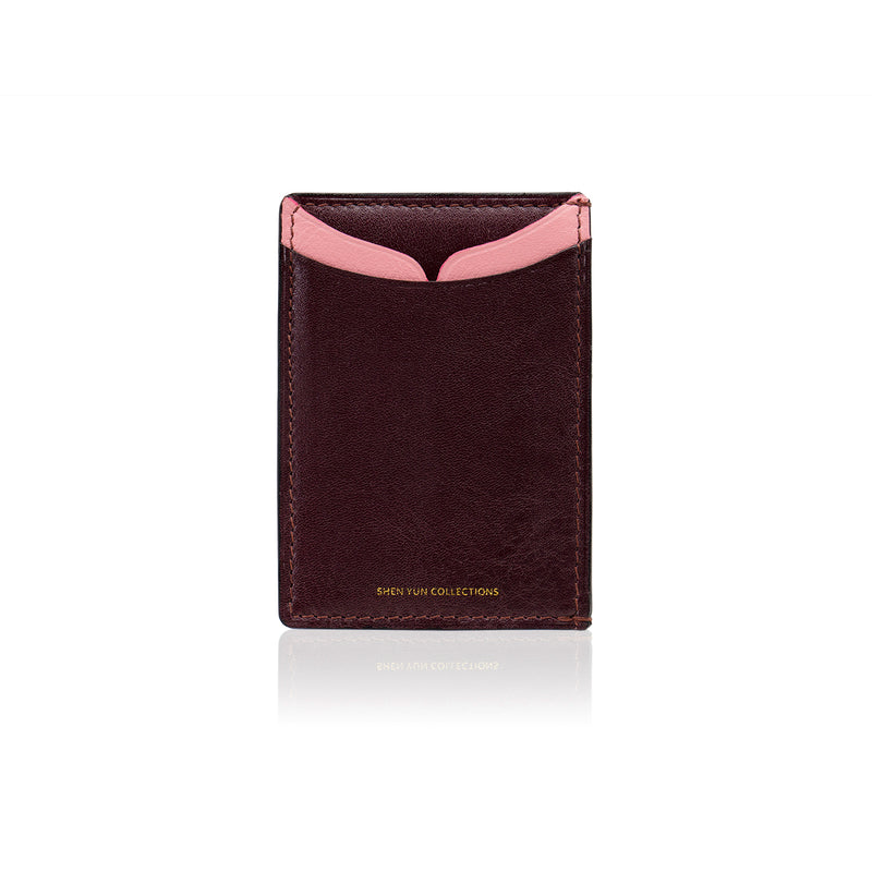 Qing Style Card Case Marron Front View | Shen Yun Collections 
