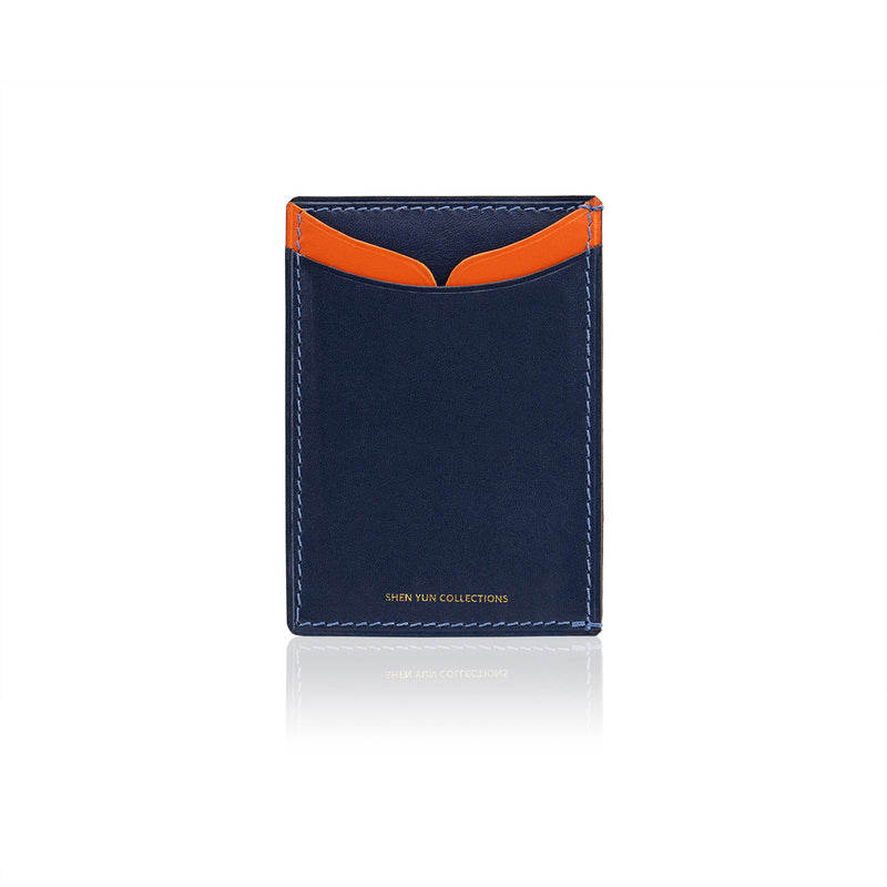 Qing Style Card Case Navy  Front View | Shen Yun Collections 