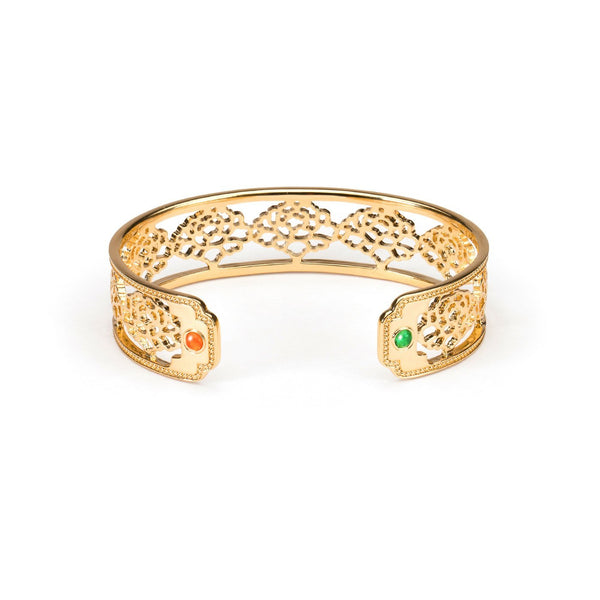 Tang Flower Bracelet Cuff Open View | Shen Yun Collections 