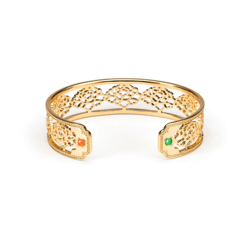 Tang Flower Bracelet Cuff Open View | Shen Yun Collections 