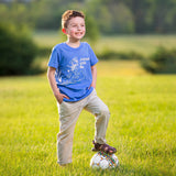 The Magical Monkey King Children T-Shirt Columbia Blue Model Image | Shen Yun Collections