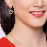 The Tang Elegance Earrings 18kt Yellow Gold with Spessartite Garnet Model | Shen Yun Shop