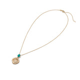 The Tang Elegance Necklace 18kt Yellow Gold with Blue Chalcedony Front View 1 | Shen Yun Shop