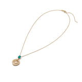 The Tang Elegance Necklace 18kt Yellow Gold with Blue Chalcedony Front View 1 | Shen Yun Collections