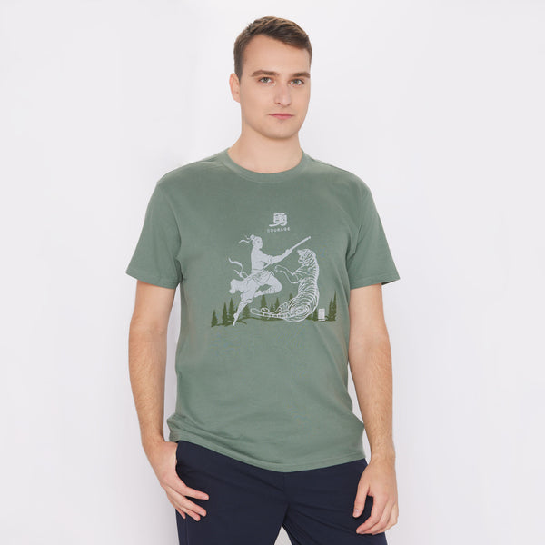 Wu Song Defeats the Tiger T-shirt Model Front View | Shen Yun Collections