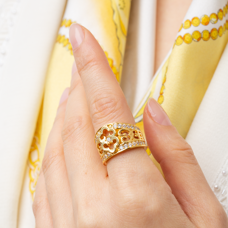 Mongolian Bowls Ring Gold 
Model - Shen Yun Collections
