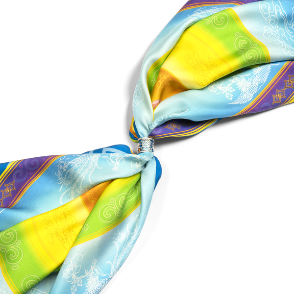 Elegance of the Yi Silk Scarf & Scarf Ring Set