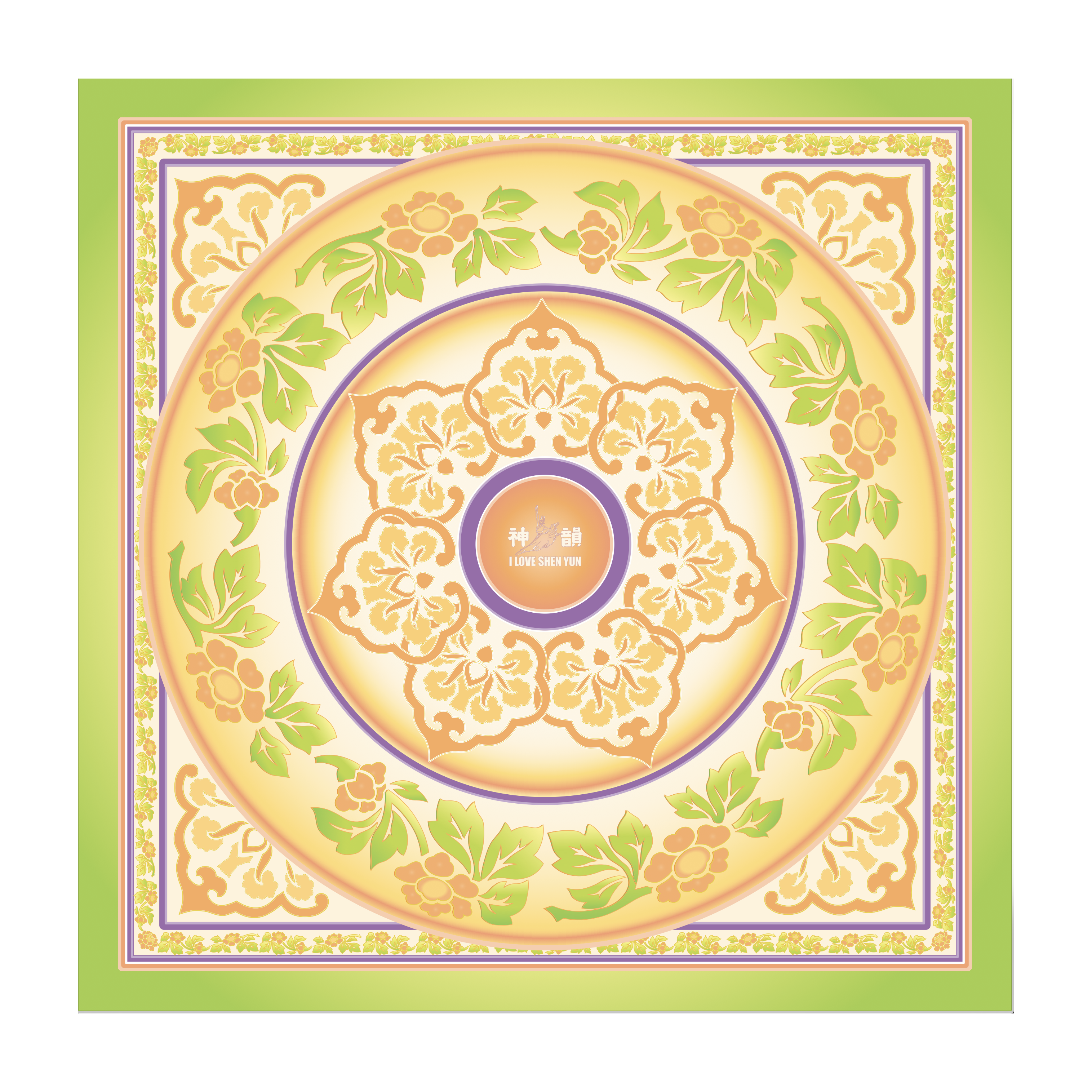 Tang Flower Silk Scarf (23"x23") Image 1 | Shen Yun Collections
