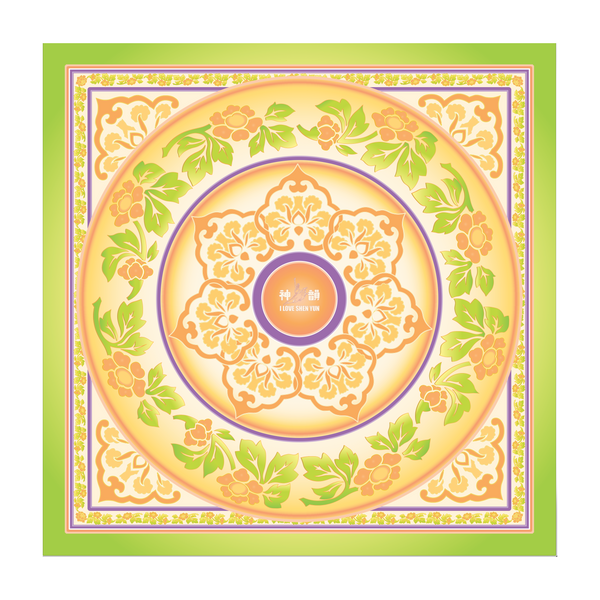 Tang Flower Silk Scarf (23"x23") Image 1 | Shen Yun Collections