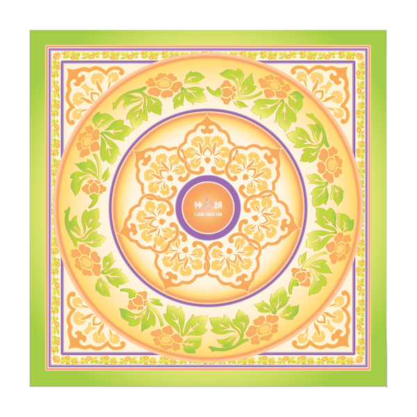 Tang Flower Silk Scarf (23"x23") Image 1 | Shen Yun Shop