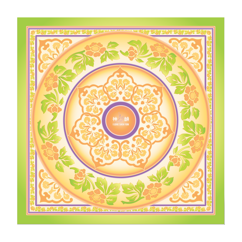 Tang Flower Silk Scarf (23"x23") Image 1 | Shen Yun Collections