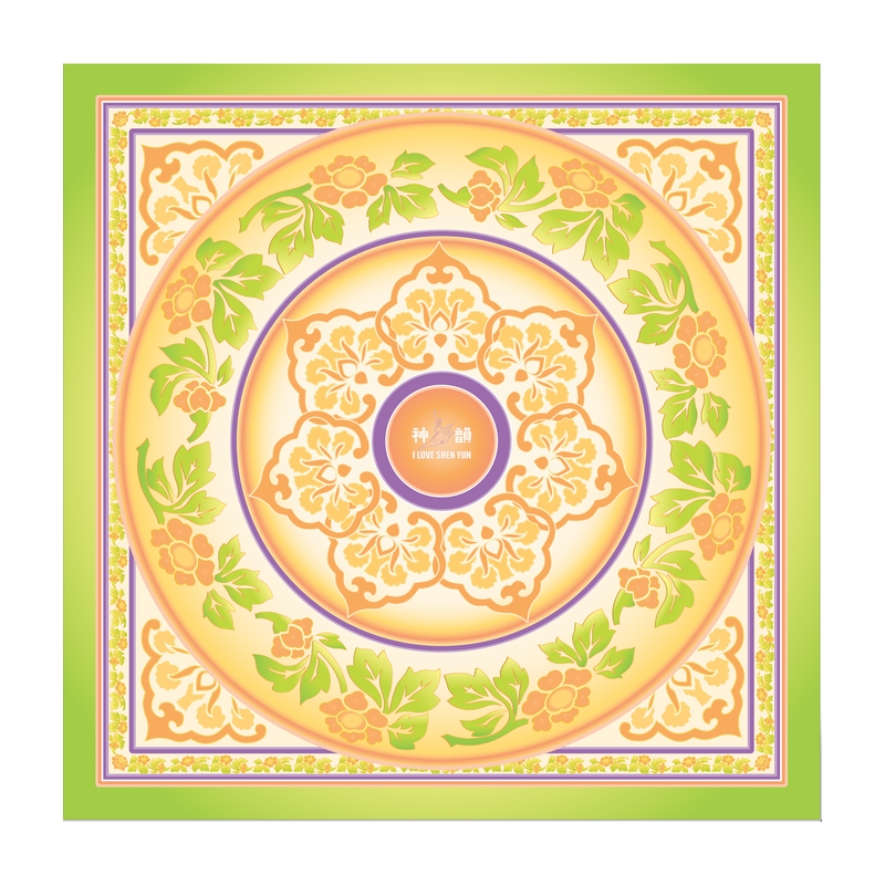 Tang Flower Silk Scarf (23"x23") Image 1 | Shen Yun Shop