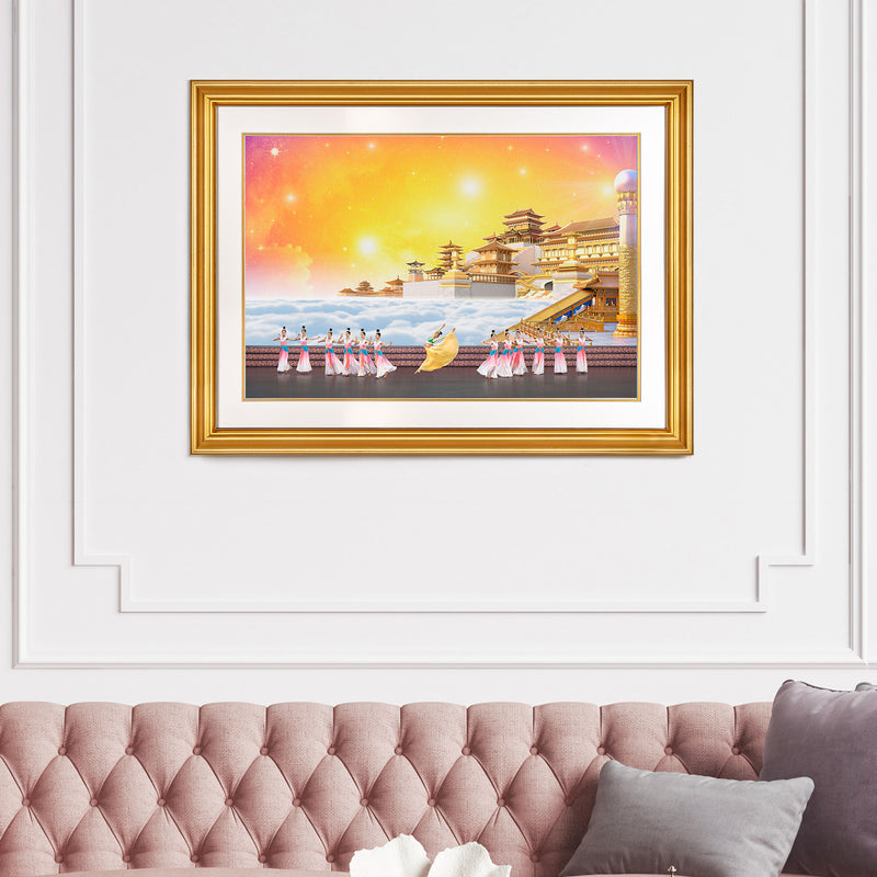A Heavenly Scene Premium Giclée Print Gold Life Style | Shen Yun Collections 