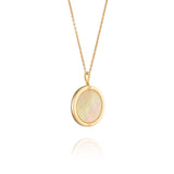 Divine Grace Necklace 18kt Yellow Gold with Gold Mother of Pearl Back View 4 | Shen Yun Shop