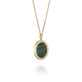 Divine Grace Necklace 18kt Yellow Gold with Malachite Backside View 4 | Shen Yun Shop
