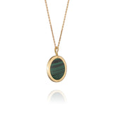 Divine Grace Necklace 18kt Yellow Gold with Malachite Backside View 4 | Shen Yun Collections