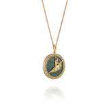Divine Grace Necklace 18kt Yellow Gold with Malachite Side View 2 | Shen Yun Collections