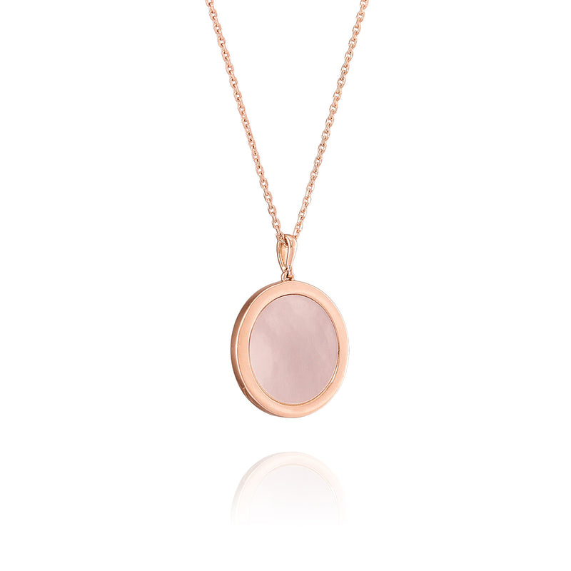 Divine Grace Pendant 18kt Rose Gold with Pink Opal Back - Shen Yun Collections
