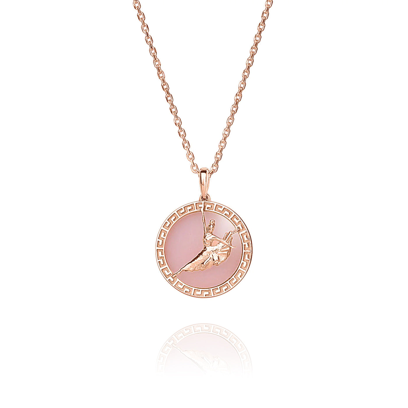 Divine Grace Pendant 18kt Rose Gold with Pink Opal