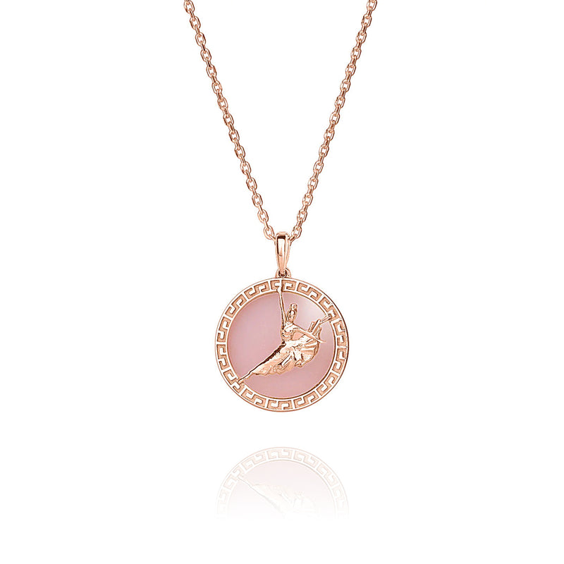 Divine Grace Pendant 18kt Rose Gold with Pink Opal