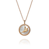 Divine Grace Necklace 18kt Rose Gold with White Mother of Pearl Front View 1 | Shen Yun Shop