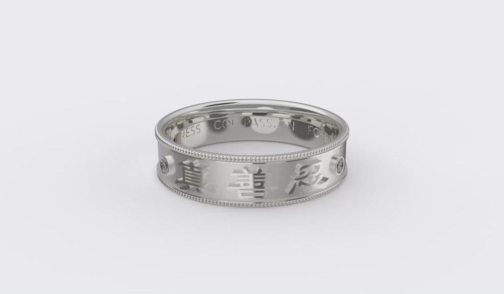 Zhen Shan Ren Timeless Elegance Ring 18kt White Gold 5mm Wide Video | Shen Yun Collections