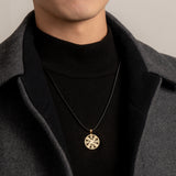 Falun Pendant 24kt Yellow Gold 22mm Men Model Image 1 | Shen Yun Collections 