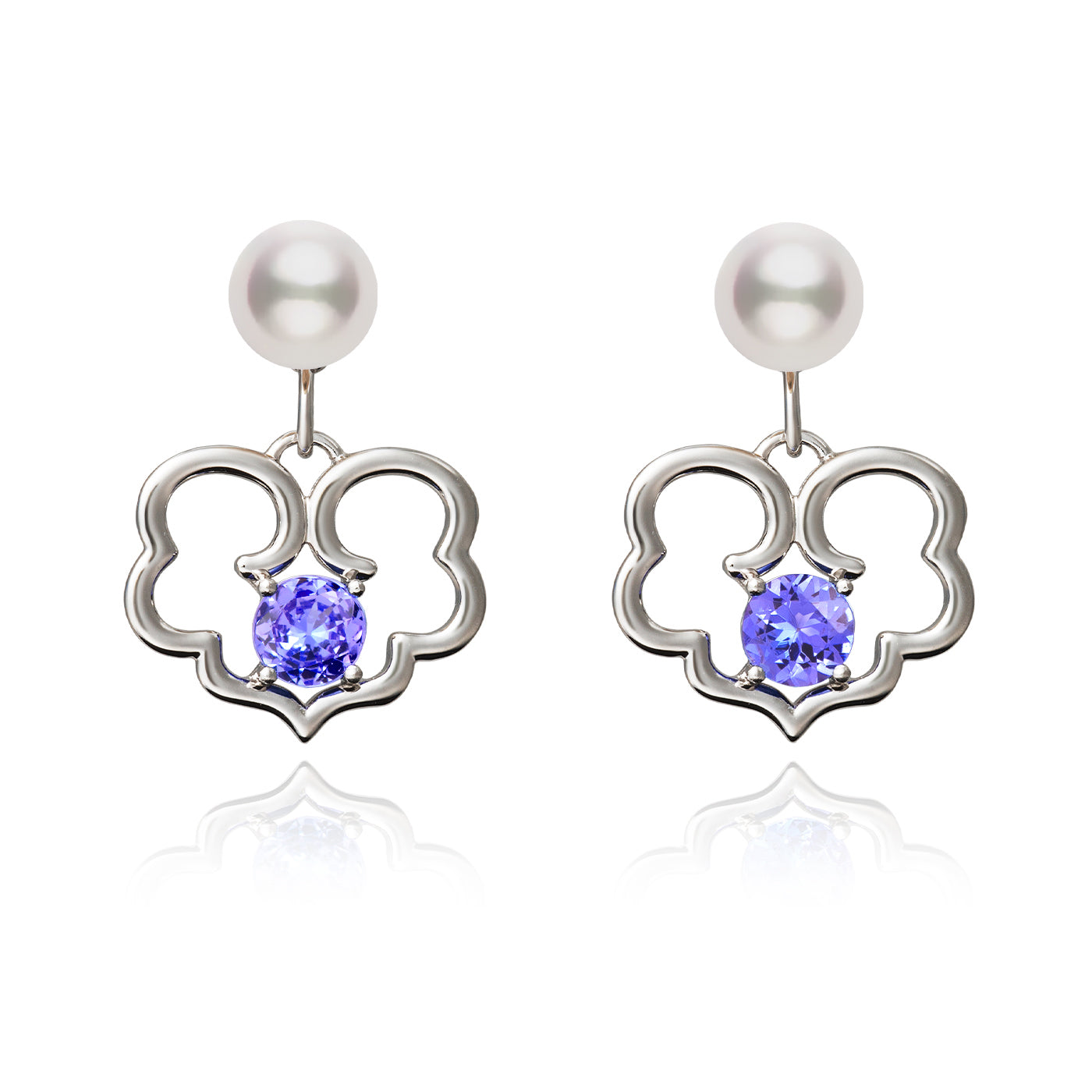 The Timeless Blessings Fine Jewelry Earrings with Tanzanite Image 1 | Shen Yun Shop