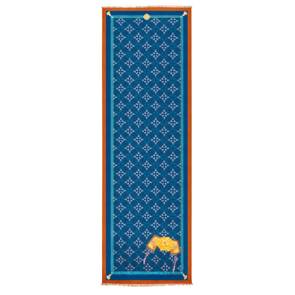 Manchurian Elegance Long Scarf Blue Image 1 | Shen Yun Collections