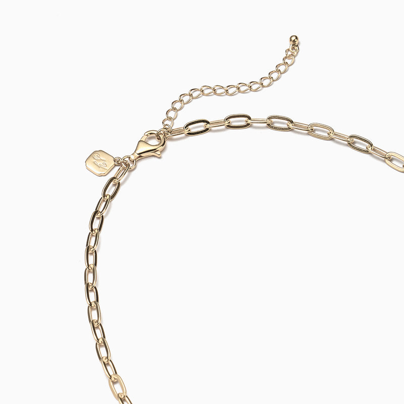 Paperclip Chain Necklace Gold (16’') Clasp | Shen Yun Collections 