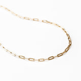 Paperclip Chain Necklace 16” (Gold)