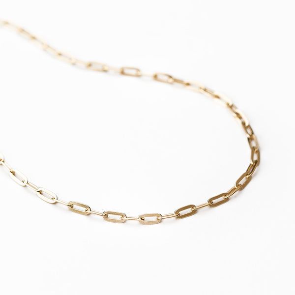 Paperclip Chain Necklace Gold (16”)
