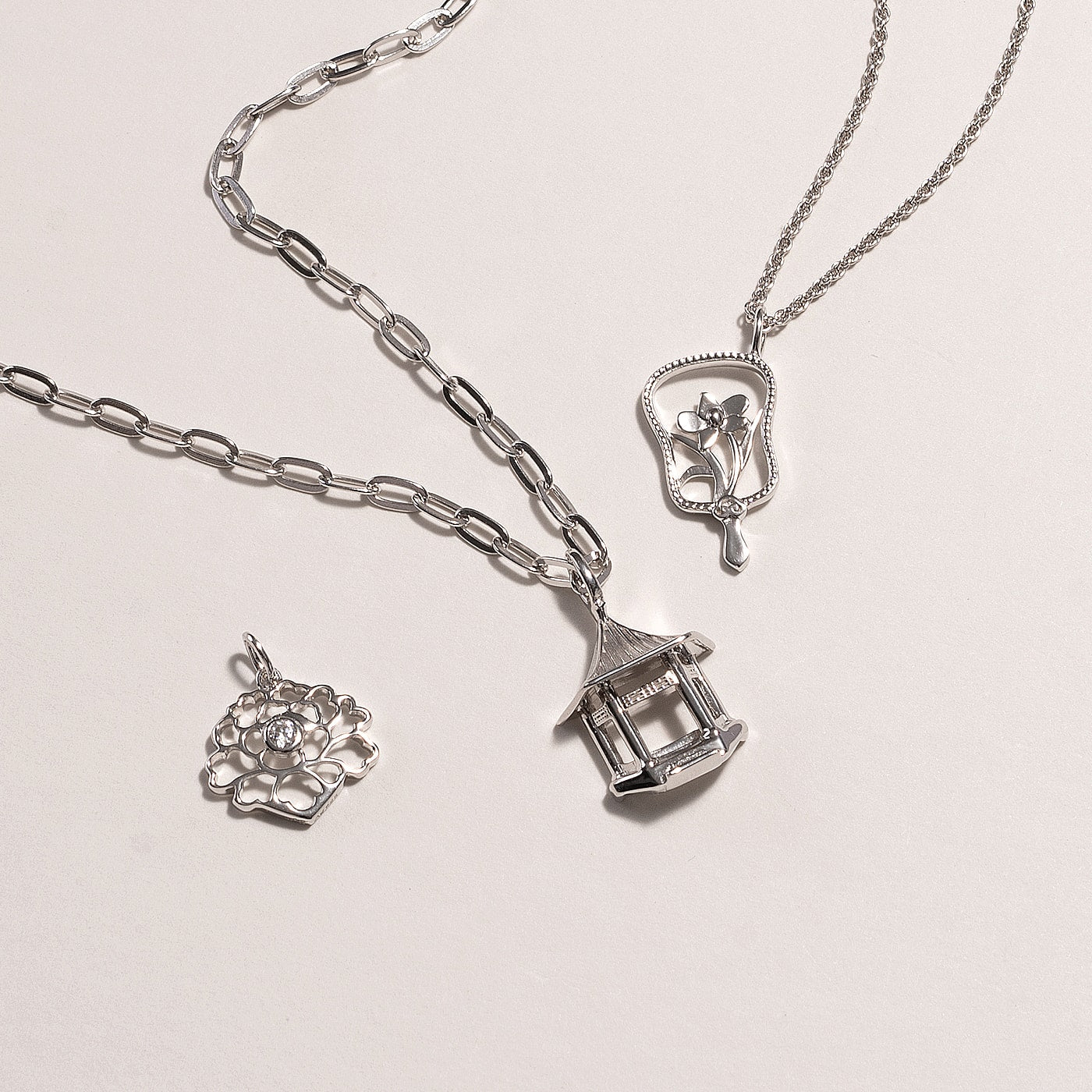 Pavilion Grace Charm - Silver | Shen Yun Collections
