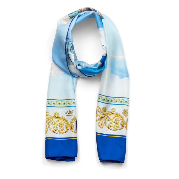 Phoenix of the Sapphire World Silk Long Scarf Image 2 | Shen Yun Shop