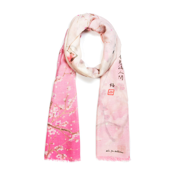 Plum Blossom Scarf Pink Folded | Shen Yun Collections