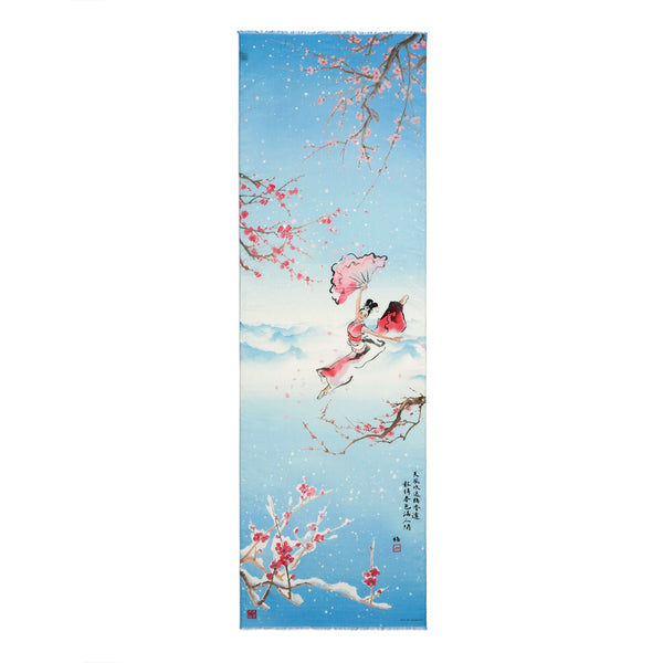 Plum Blossom Scarf Light Blue View 1 | Shen Yun Collections