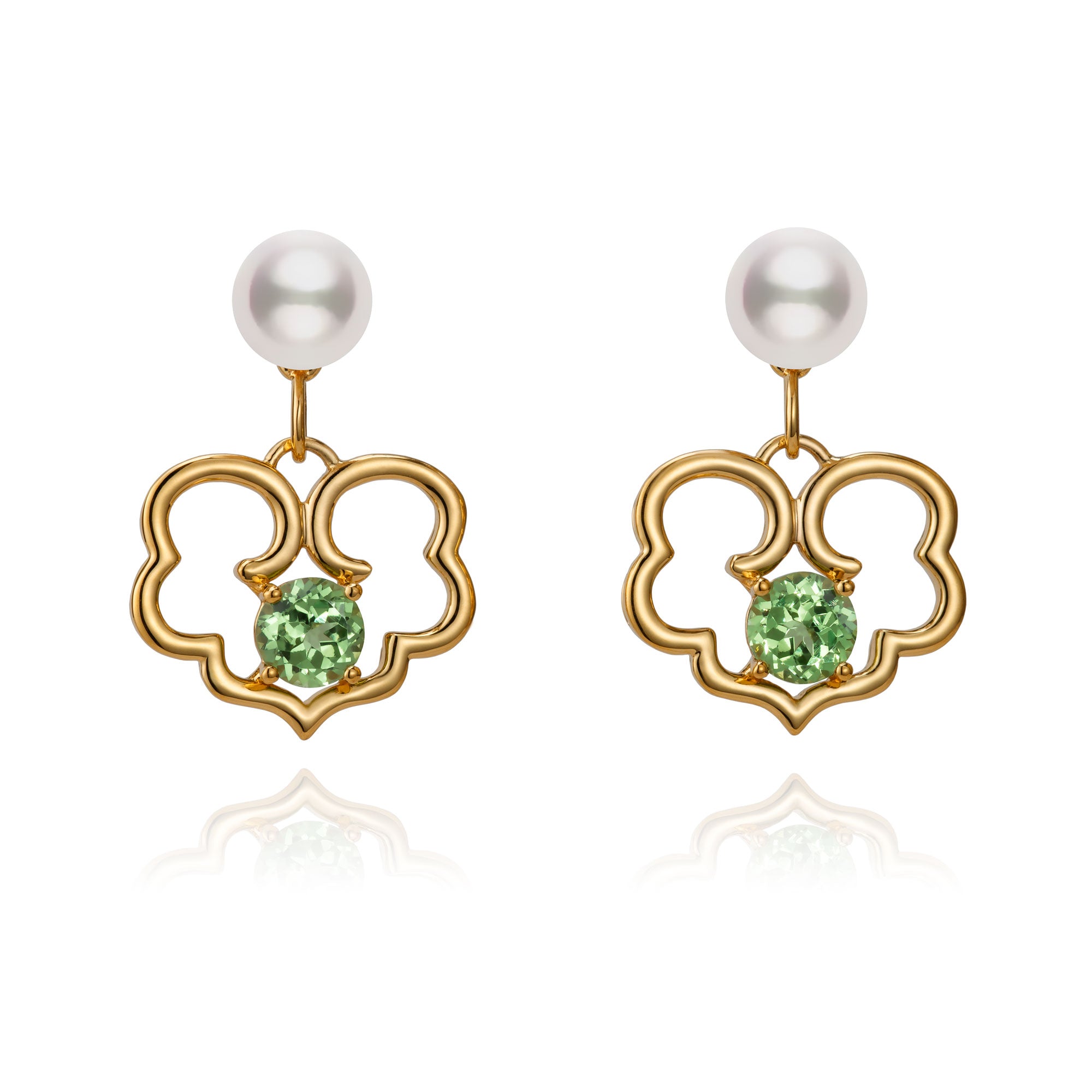 Ruyi Timeless Blessings Fine Jewelry Earrings Front View | Shen Yun Collections