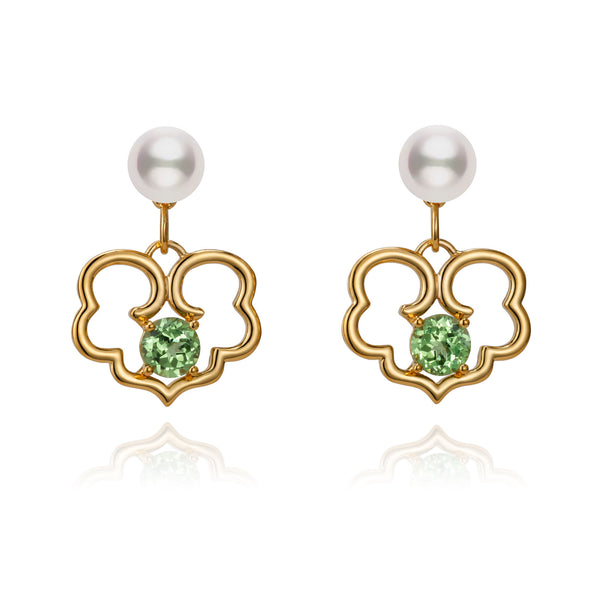 Ruyi Timeless Blessings Fine Jewelry Earrings Front View | Shen Yun Collections