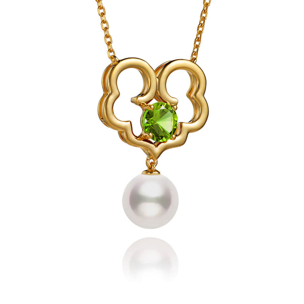 Ruyi Timeless Blessings Fine Jewelry Necklace 18kt Yellow Gold with Tsavorite Side Image | Shen Yun Collections