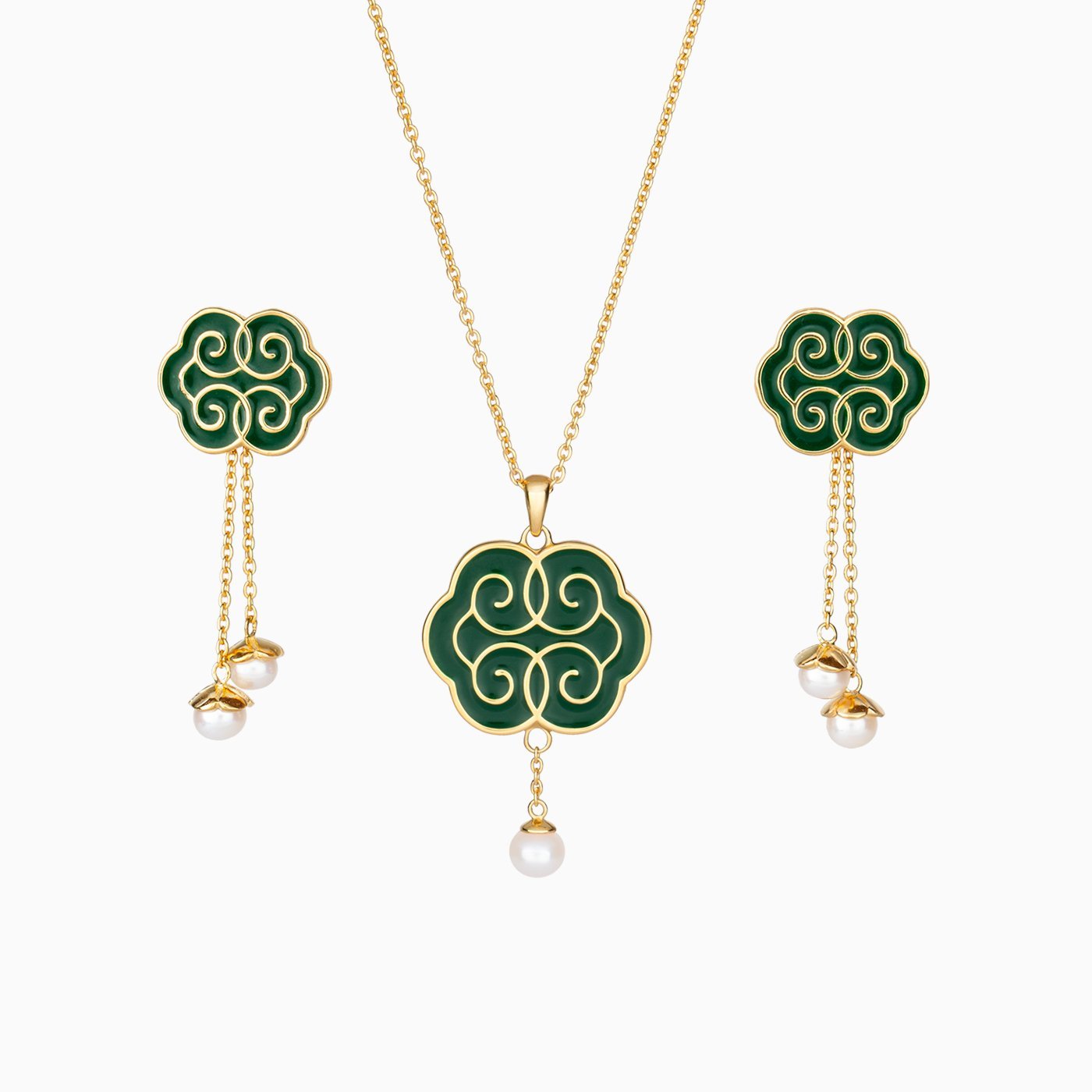 Ruyi Earrings & Necklace Set - Shen Yun Collections