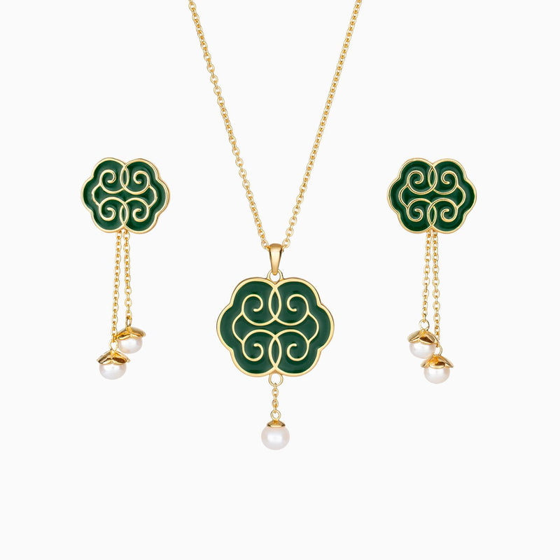 Ruyi Earrings & Necklace Set - Shen Yun Collections