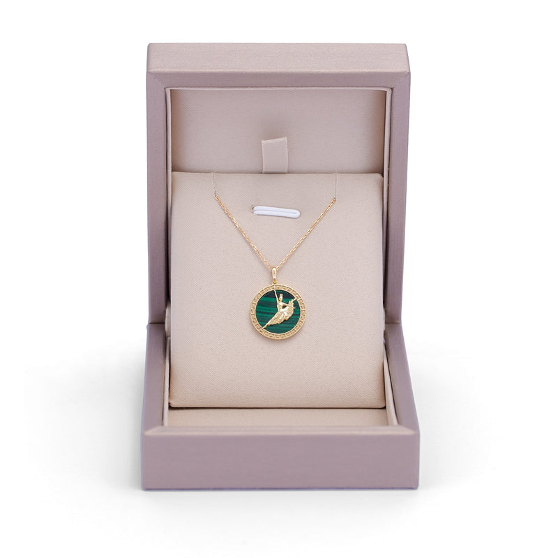 Divine Grace Pendant 18kt Yellow Gold with Malachite Box | Shen Yun Collections