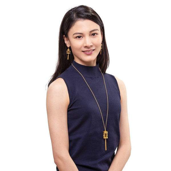 Lantern Grace Earrings and Necklace Set - Shen Yun Collections