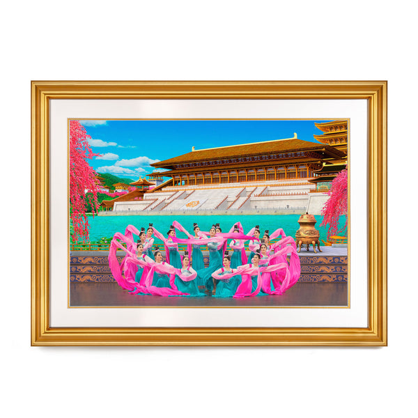 Sleeves of the Tang Palace Premium Giclée Print Gold | Shen Yun Collections 