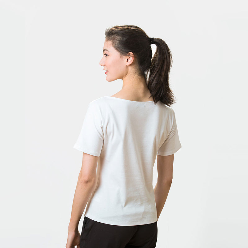 Female Dancer's Warm Up T-Shirt With Peach Logo - Shen Yun Shop