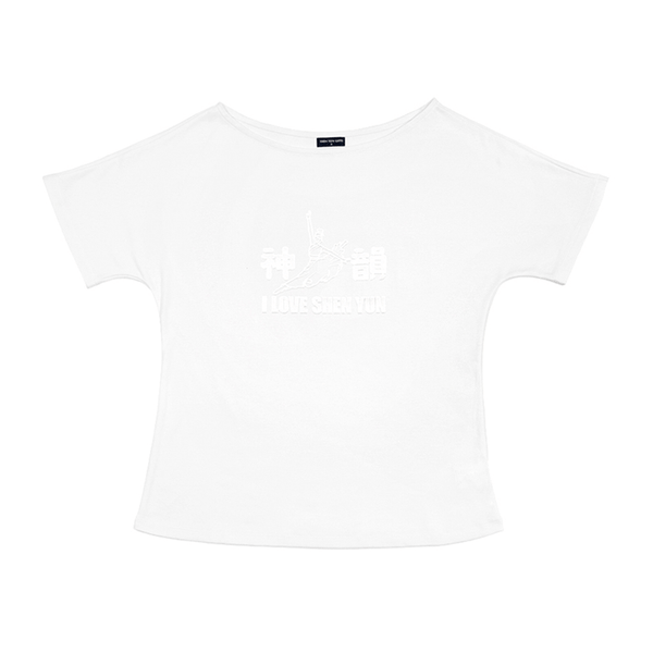 Female Dancer's Warm Up T-Shirt - White Logo - Shen Yun Collections
